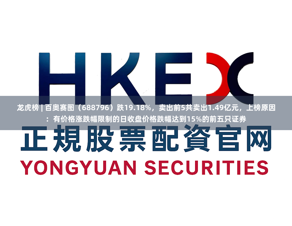 龙虎榜 | 百奥赛图（688796）跌19.18%，卖出前5共卖出1.49亿元，上榜原因：有价格涨跌幅限制的日收盘价格跌幅达到15%的前五只证券