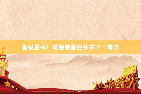 省级最高！轮胎装备巨头拿下一等奖