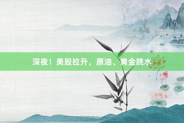 深夜！美股拉升，原油、黄金跳水