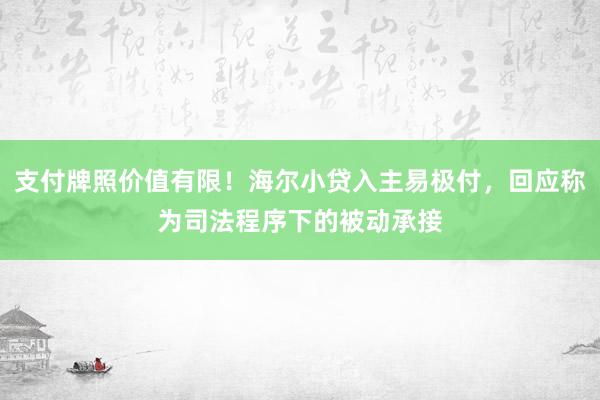 支付牌照价值有限！海尔小贷入主易极付，回应称为司法程序下的被动承接
