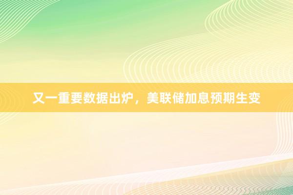 又一重要数据出炉，美联储加息预期生变