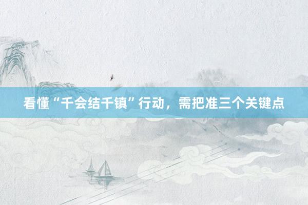 看懂“千会结千镇”行动，需把准三个关键点