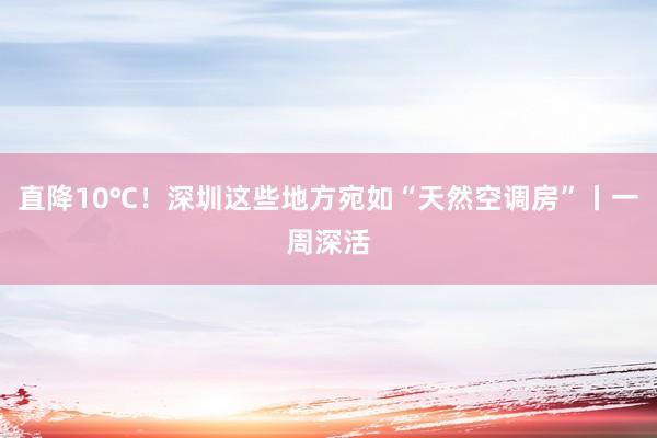 直降10℃！深圳这些地方宛如“天然空调房”丨一周深活