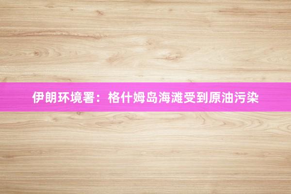 伊朗环境署：格什姆岛海滩受到原油污染
