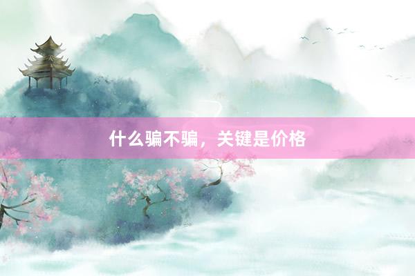 什么骗不骗，关键是价格