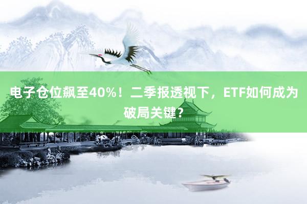 电子仓位飙至40%！二季报透视下，ETF如何成为破局关键？