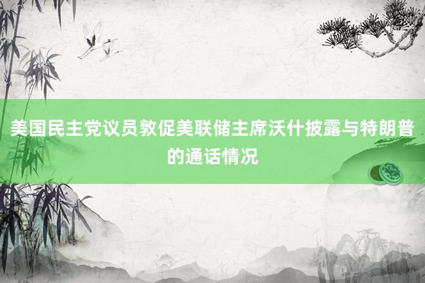 美国民主党议员敦促美联储主席沃什披露与特朗普的通话情况