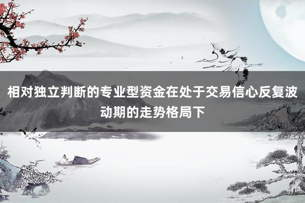 相对独立判断的专业型资金在处于交易信心反复波动期的走势格局下