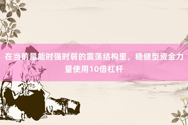在当前量能时强时弱的震荡结构里，稳健型资金力量使用10倍杠杆