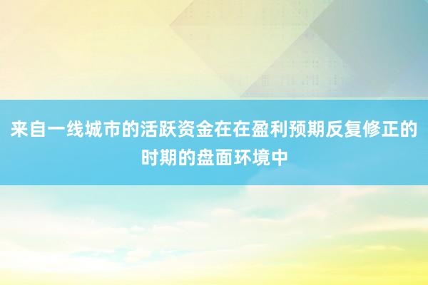 来自一线城市的活跃资金在在盈利预期反复修正的时期的盘面环境中