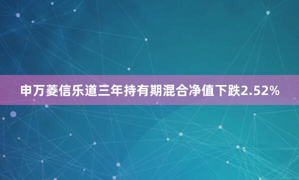 申万菱信乐道三年持有期混合净值下跌2.52%