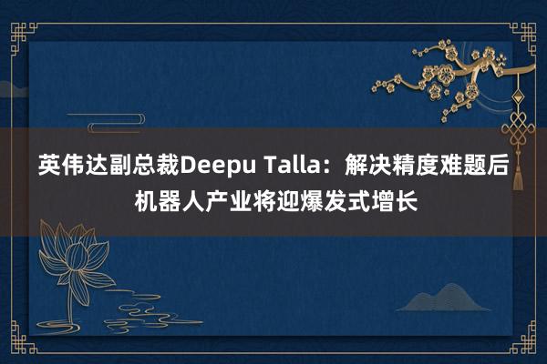英伟达副总裁Deepu Talla：解决精度难题后 机器人产业将迎爆发式增长