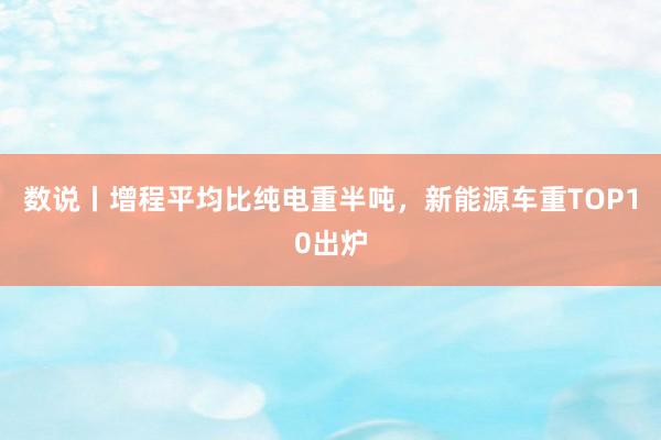 数说丨增程平均比纯电重半吨，新能源车重TOP10出炉