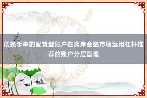 低换手率的配置型账户在离岸金融市场运用杠杆推荐的账户分层管理
