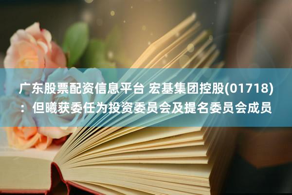 广东股票配资信息平台 宏基集团控股(01718):但曦获委任为投资委员会及提名委员会成员