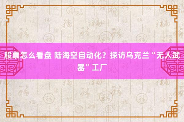股票怎么看盘 陆海空自动化？探访乌克兰“无人武器”工厂