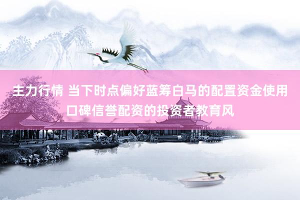 主力行情 当下时点偏好蓝筹白马的配置资金使用口碑信誉配资的投资者教育风